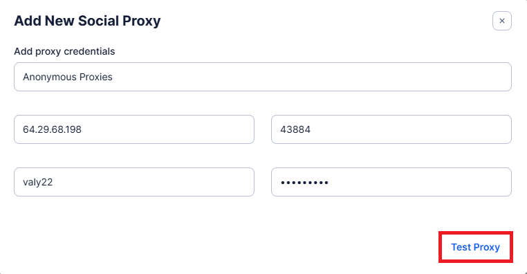 Add proxy credentials